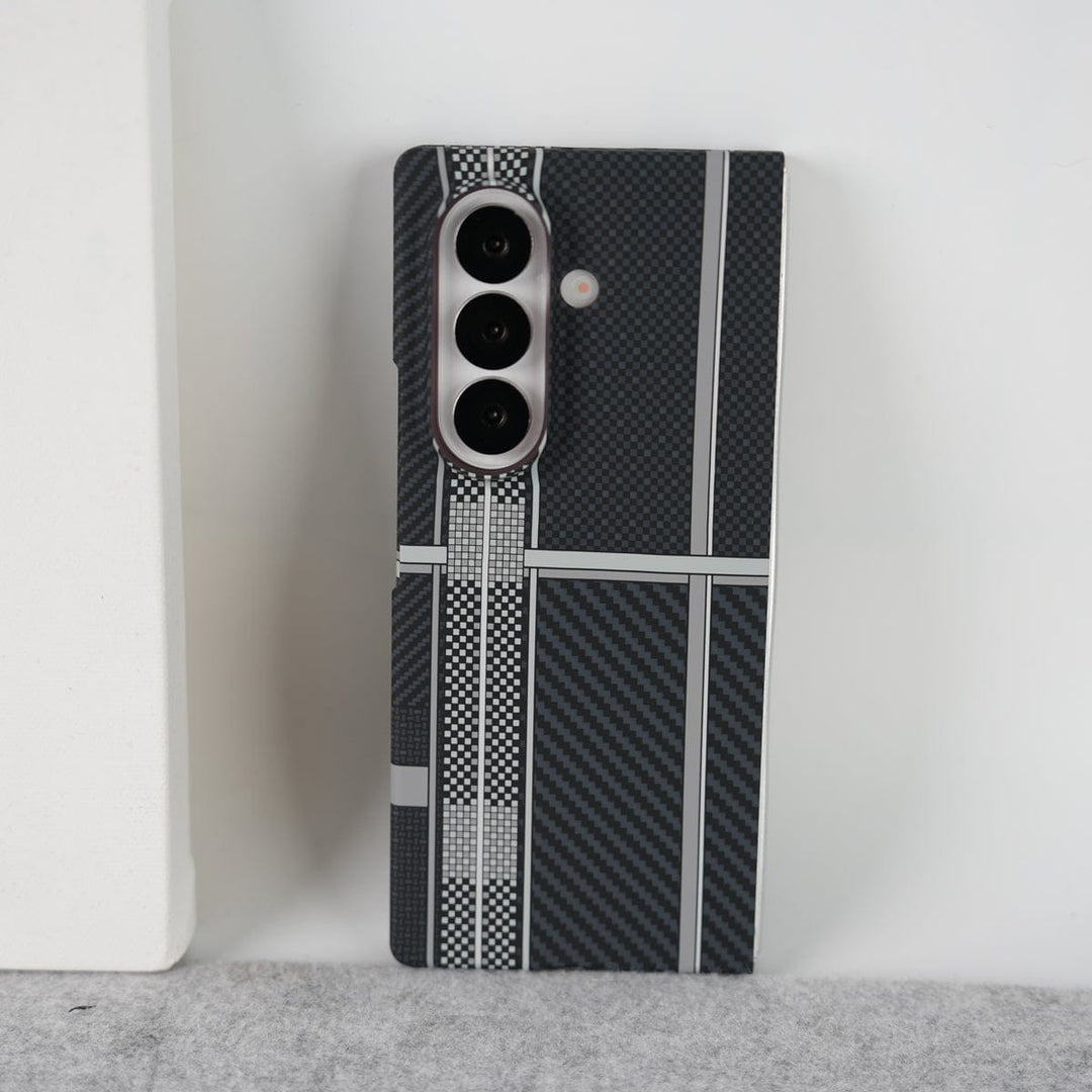 FRATO Fold 7 Collection Design 2 Samsung Galaxy Z Fold 7 Carbon Fiber Texture Aramid Design Hard Pc MagSafe Case Cover