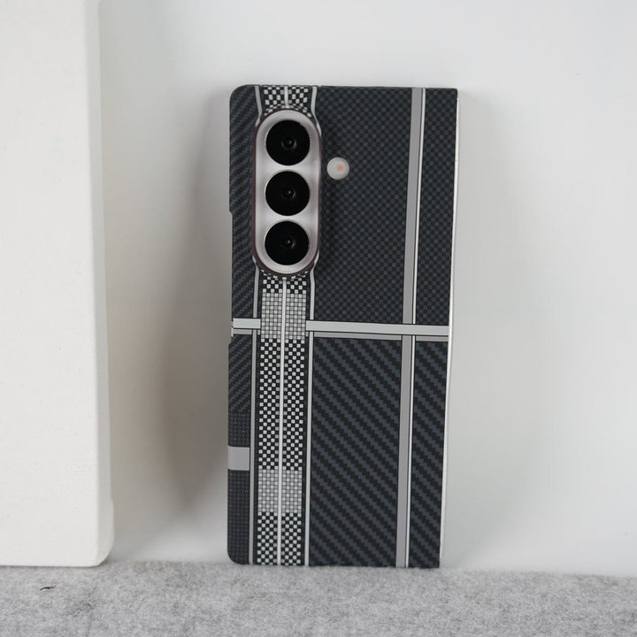 FRATO Fold 7 Collection Design 2 Samsung Galaxy Z Fold 7 Carbon Fiber Texture Aramid Design Hard Pc MagSafe Case Cover