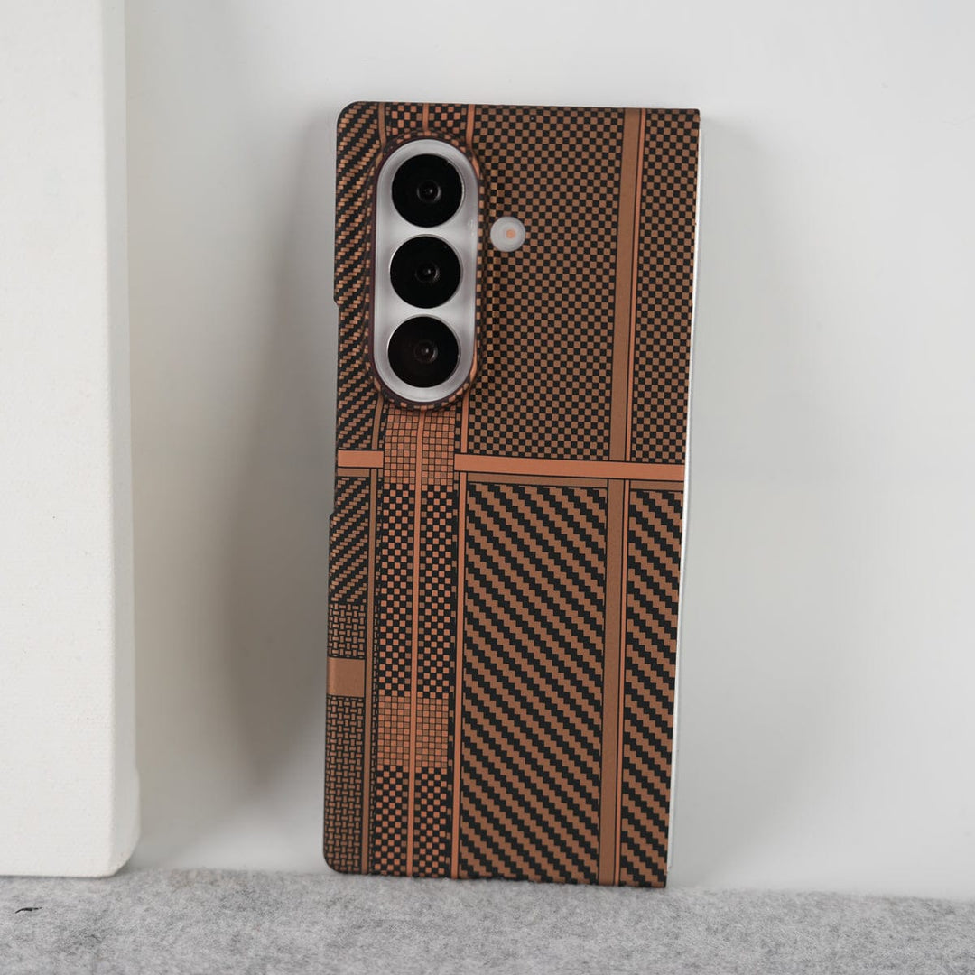 FRATO Fold 7 Collection Design 6 Samsung Galaxy Z Fold 7 Carbon Fiber Texture Aramid Design Hard Pc MagSafe Case Cover