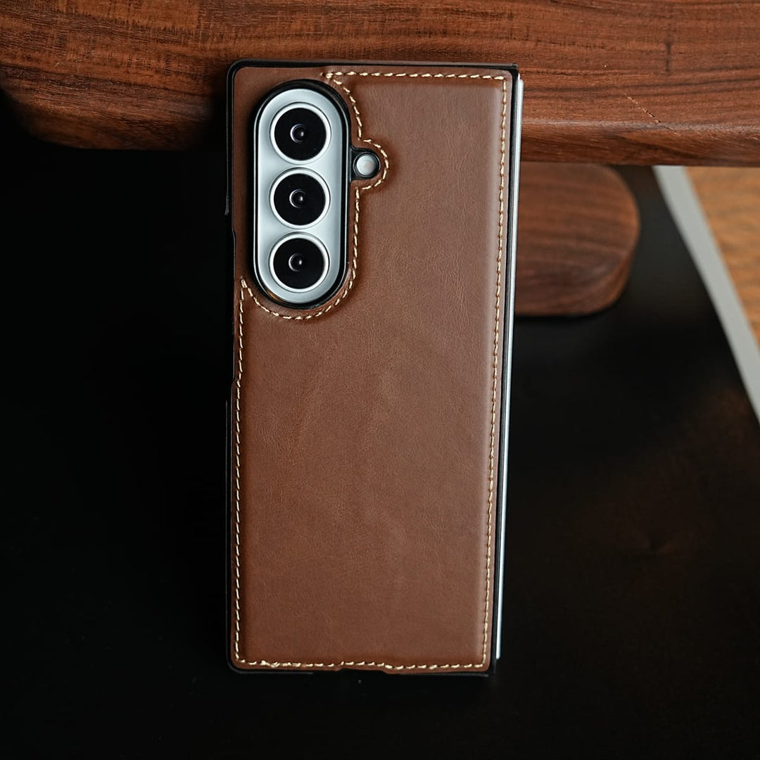 FRATO Fold 7 Collection Edge Stitched Leather Texture Case for Galaxy Z Fold 7 | Magnetic Case