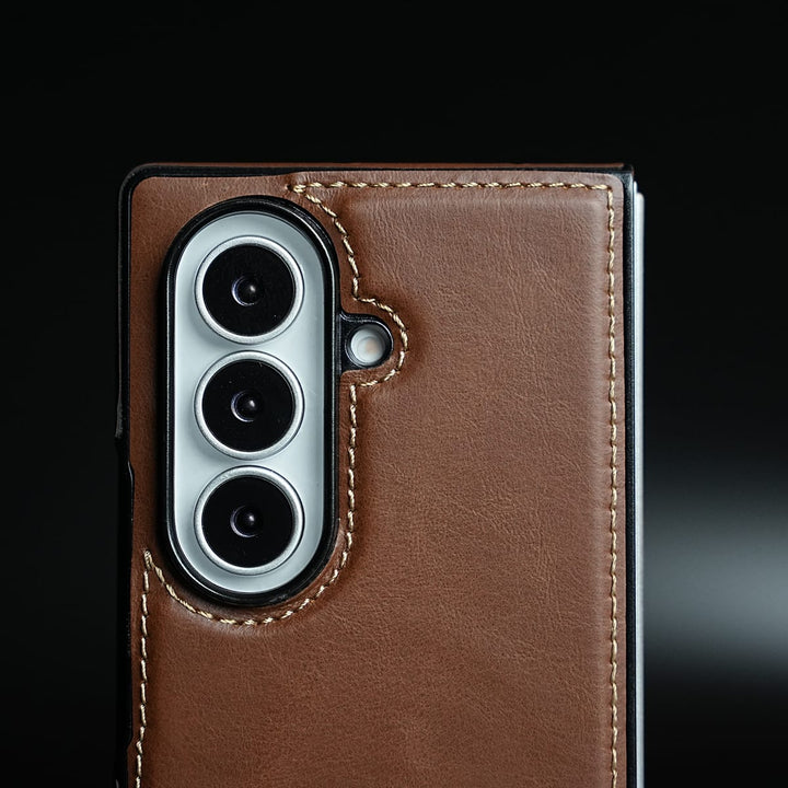FRATO Fold 7 Collection Edge Stitched Leather Texture Case for Galaxy Z Fold 7 | Magnetic Case