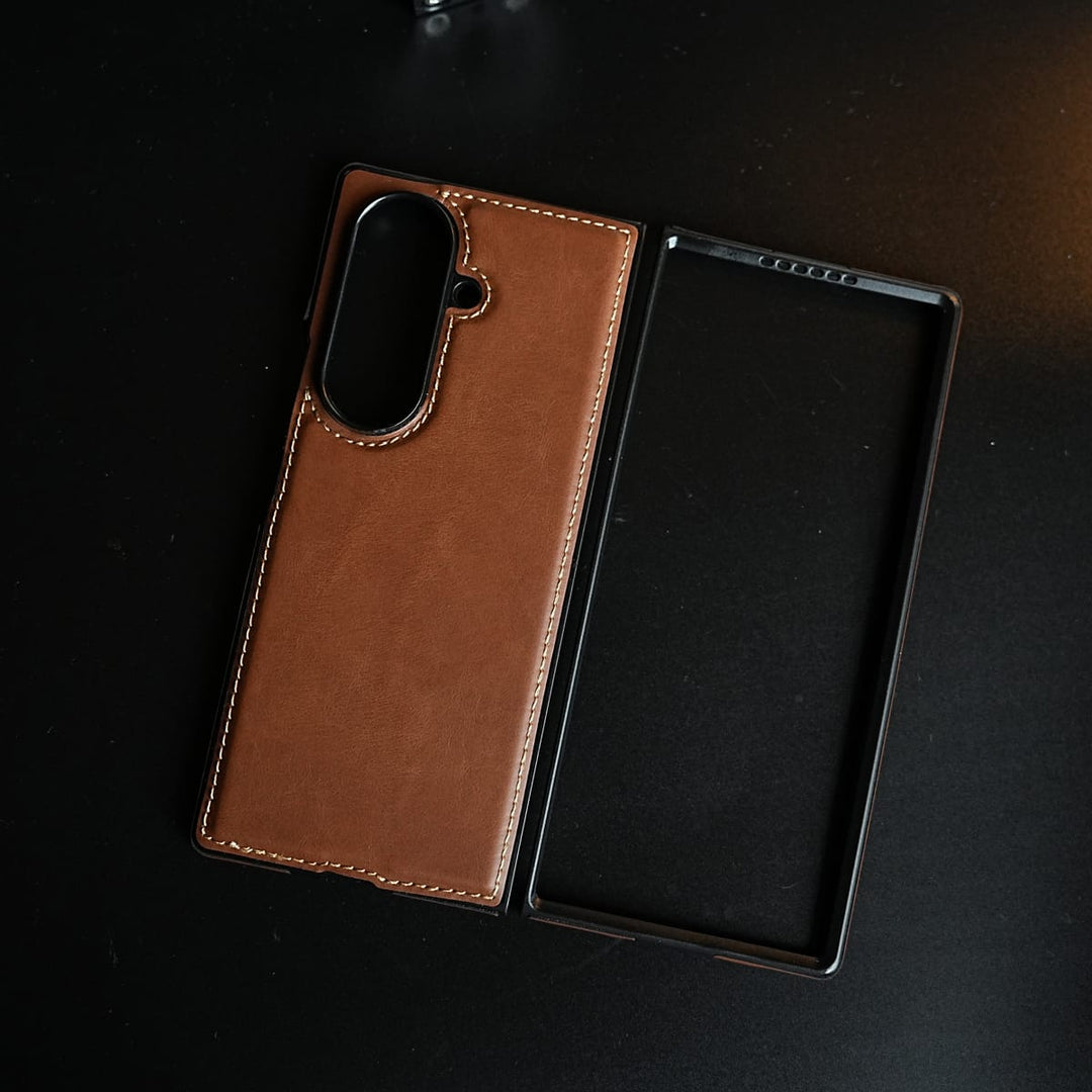 FRATO Fold 7 Collection Edge Stitched Leather Texture Case for Galaxy Z Fold 7 | Magnetic Case