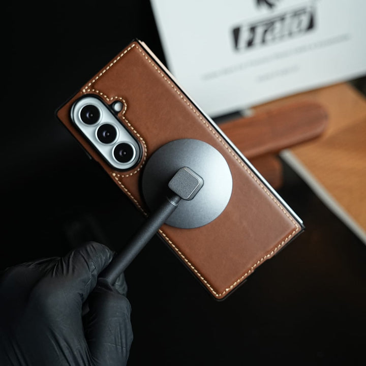 FRATO Fold 7 Collection Edge Stitched Leather Texture Case for Galaxy Z Fold 7 | Magnetic Case