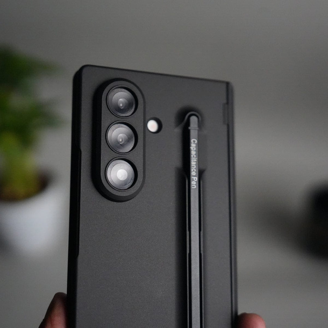FRATO Fold 7 Collection Galaxy Z Fold 7 Case with S-Pen Slot &amp; Front Glass | Matte Hard Back Cover | Black