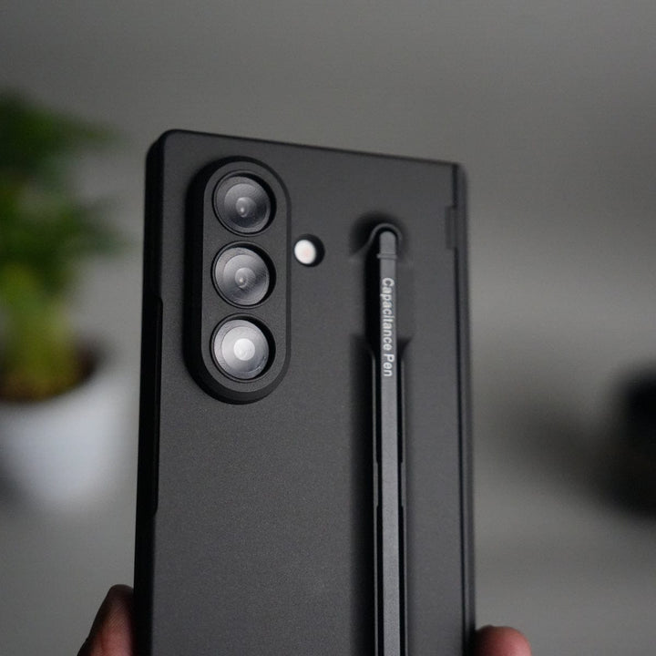 FRATO Fold 7 Collection Galaxy Z Fold 7 Case with S-Pen Slot &amp; Front Glass | Matte Hard Back Cover | Black