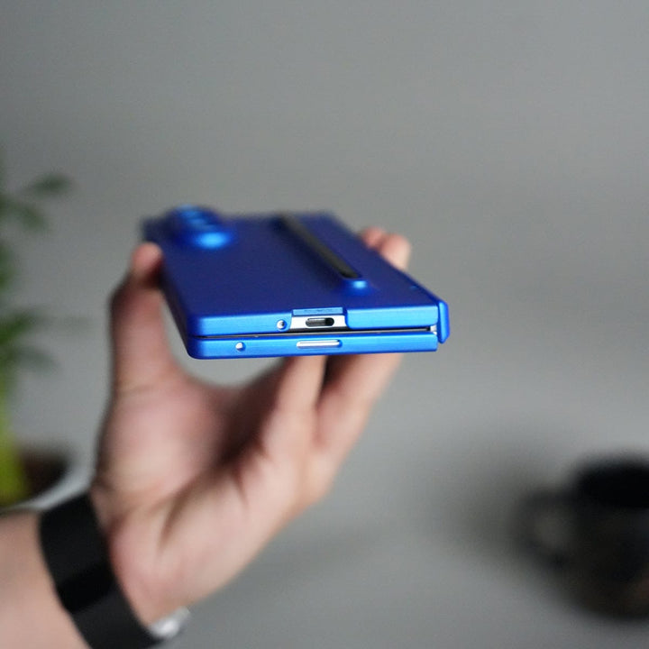 FRATO Fold 7 Collection Galaxy Z Fold 7 Case with S-Pen Slot &amp; Front Glass | Matte Hard Back Cover | Blue