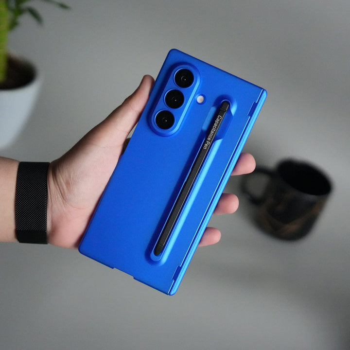 FRATO Fold 7 Collection Galaxy Z Fold 7 Case with S-Pen Slot &amp; Front Glass | Matte Hard Back Cover | Blue