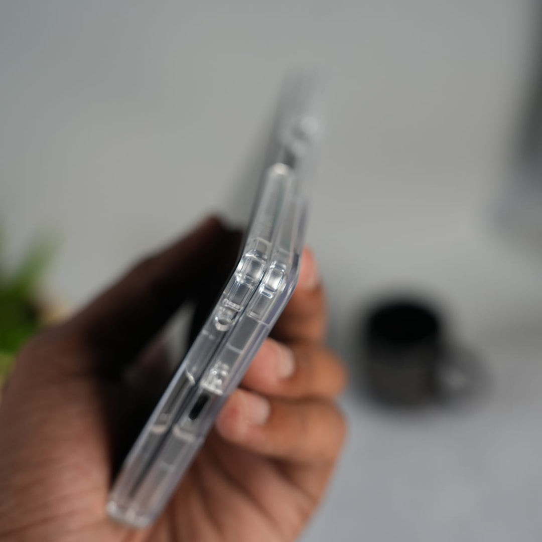 FRATO Fold 7 Collection Galaxy Z Fold 7 Clear MagSafe Kickstand Case with Hinge Protection | Transparent Shockproof Slim Cover