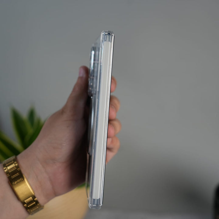 FRATO Fold 7 Collection Galaxy Z Fold 7 Clear MagSafe Kickstand Case with Hinge Protection | Transparent Shockproof Slim Cover