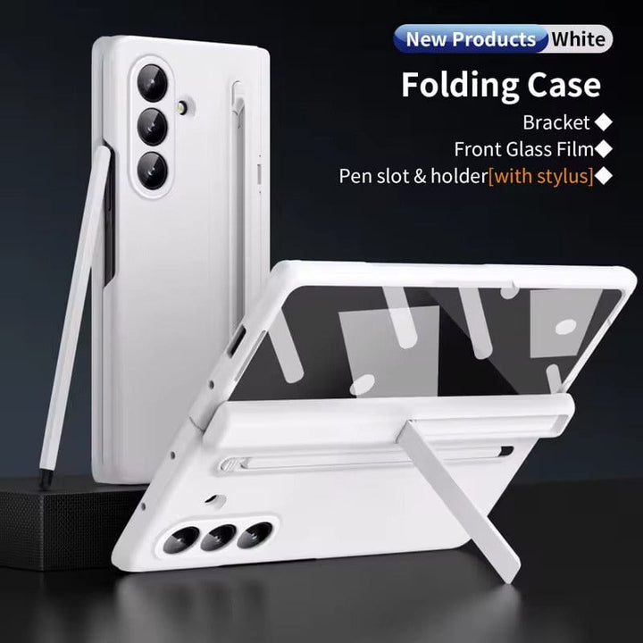 FRATO Fold 7 Collection Galaxy Z Fold 7 ELVEV Hinge Protection Kickstand+Screen Protector Stylus Pen Folding Case Cover