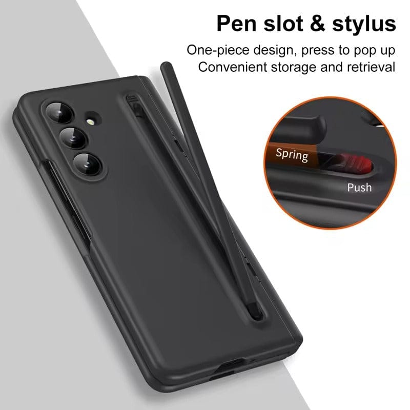 FRATO Fold 7 Collection Galaxy Z Fold 7 ELVEV Hinge Protection Kickstand+Screen Protector Stylus Pen Folding Case Cover