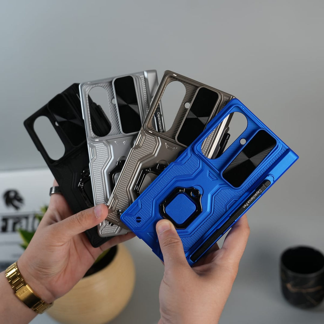 FRATO Fold 7 Collection Galaxy Z Fold 7 Full Protection Armor Case with Front Glass, Camera Shutter, Kickstand &amp; S Pen Cover