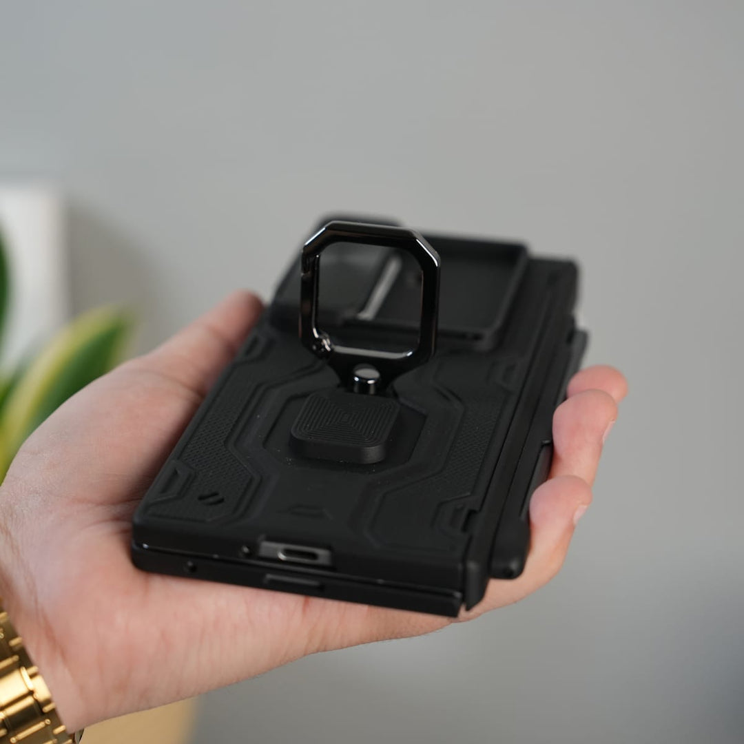FRATO Fold 7 Collection Galaxy Z Fold 7 Full Protection Armor Case with Front Glass, Camera Shutter, Kickstand &amp; S Pen Cover