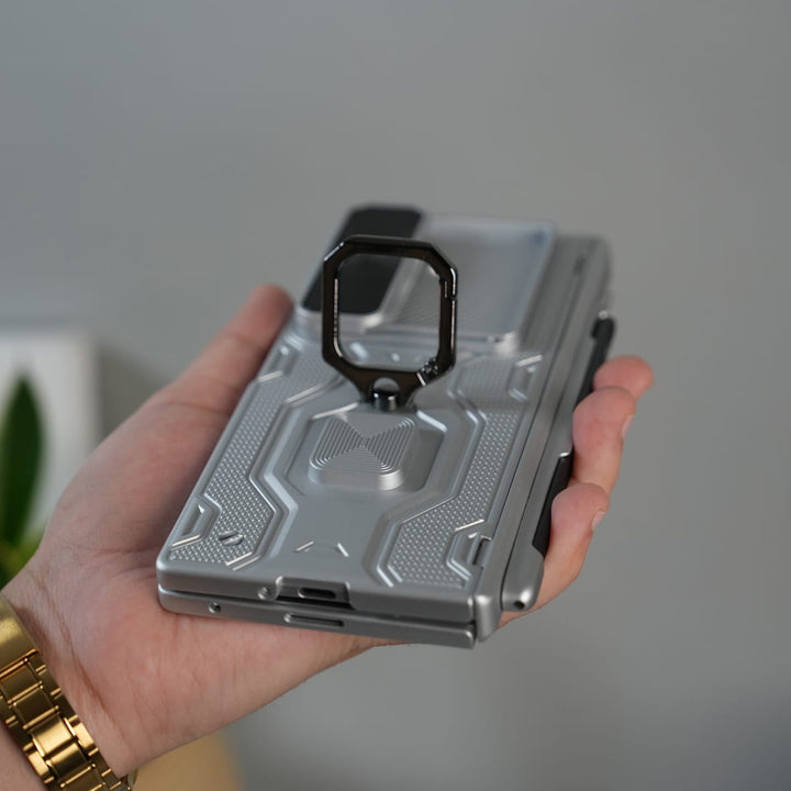 FRATO Fold 7 Collection Galaxy Z Fold 7 Full Protection Armor Case with Front Glass, Camera Shutter, Kickstand &amp; S Pen Cover