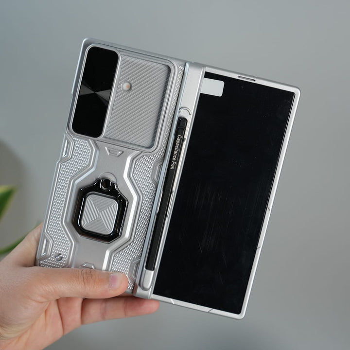 FRATO Fold 7 Collection Galaxy Z Fold 7 Full Protection Armor Case with Front Glass, Camera Shutter, Kickstand &amp; S Pen Cover
