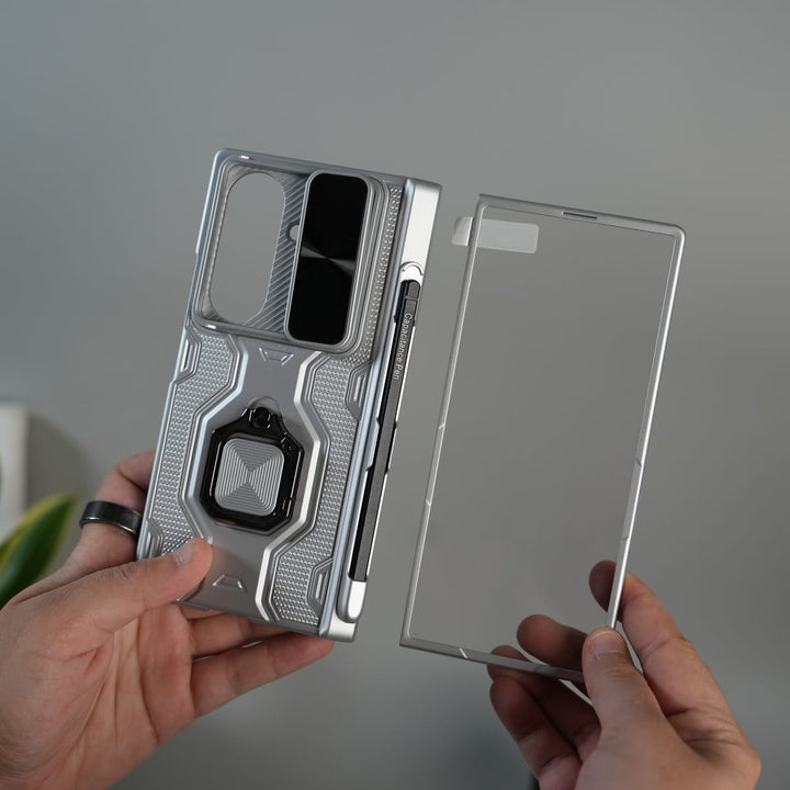 FRATO Fold 7 Collection Galaxy Z Fold 7 Full Protection Armor Case with Front Glass, Camera Shutter, Kickstand &amp; S Pen Cover