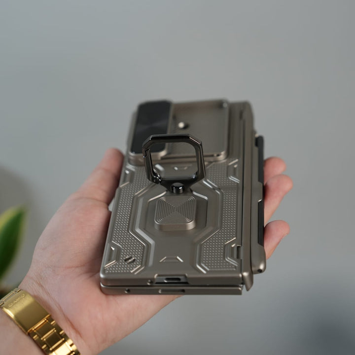FRATO Fold 7 Collection Galaxy Z Fold 7 Full Protection Armor Case with Front Glass, Camera Shutter, Kickstand &amp; S Pen Cover