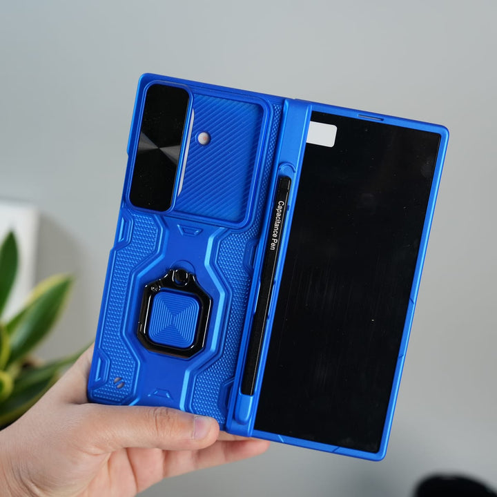 FRATO Fold 7 Collection Galaxy Z Fold 7 Full Protection Armor Case with Front Glass, Camera Shutter, Kickstand &amp; S Pen Cover