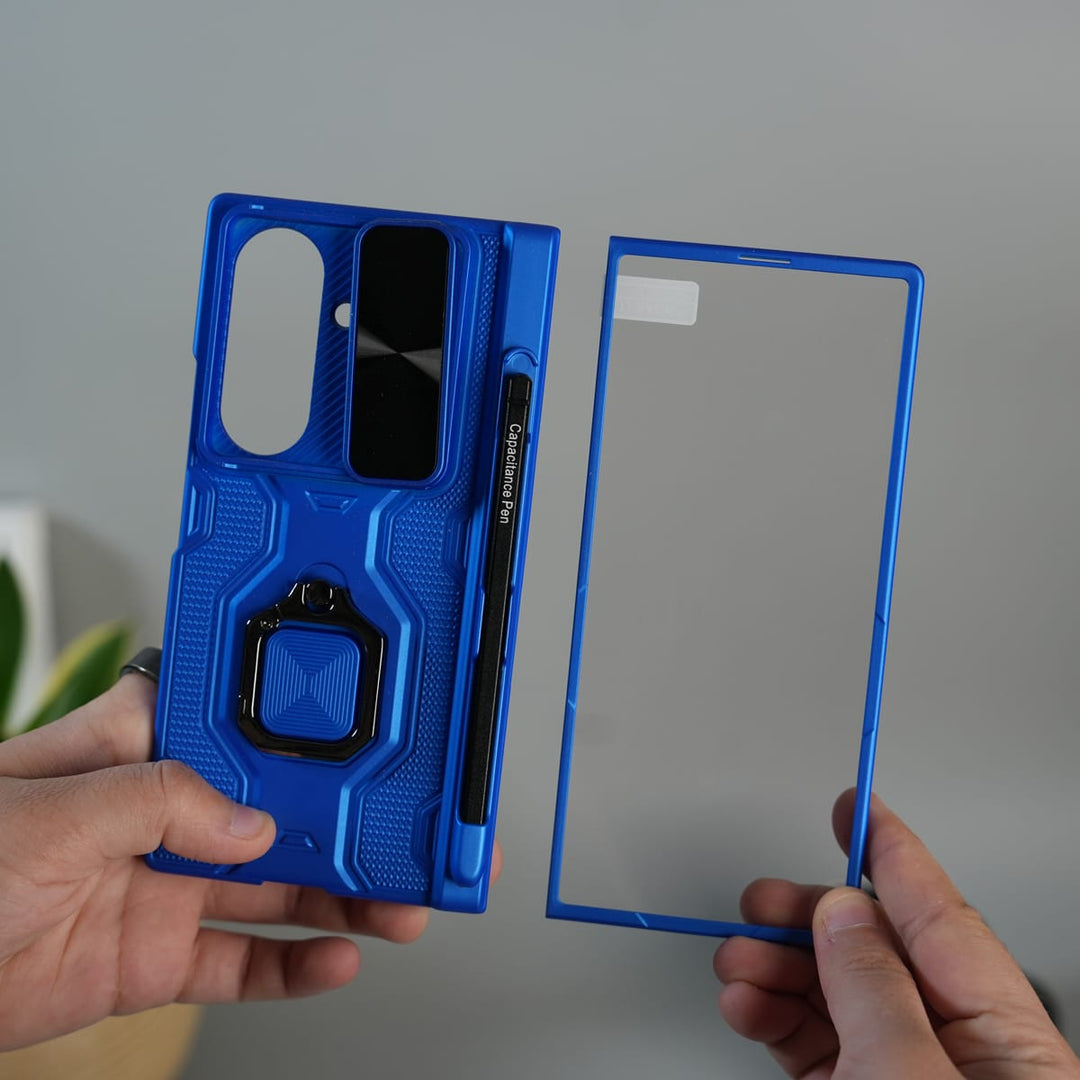 FRATO Fold 7 Collection Galaxy Z Fold 7 Full Protection Armor Case with Front Glass, Camera Shutter, Kickstand &amp; S Pen Cover