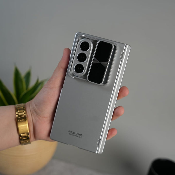 FRATO Fold 7 Collection Galaxy Z Fold 7 GKK Kickstand Slide Camera Lid Folding PC Phone Cover with Tempered Glass Screen Film