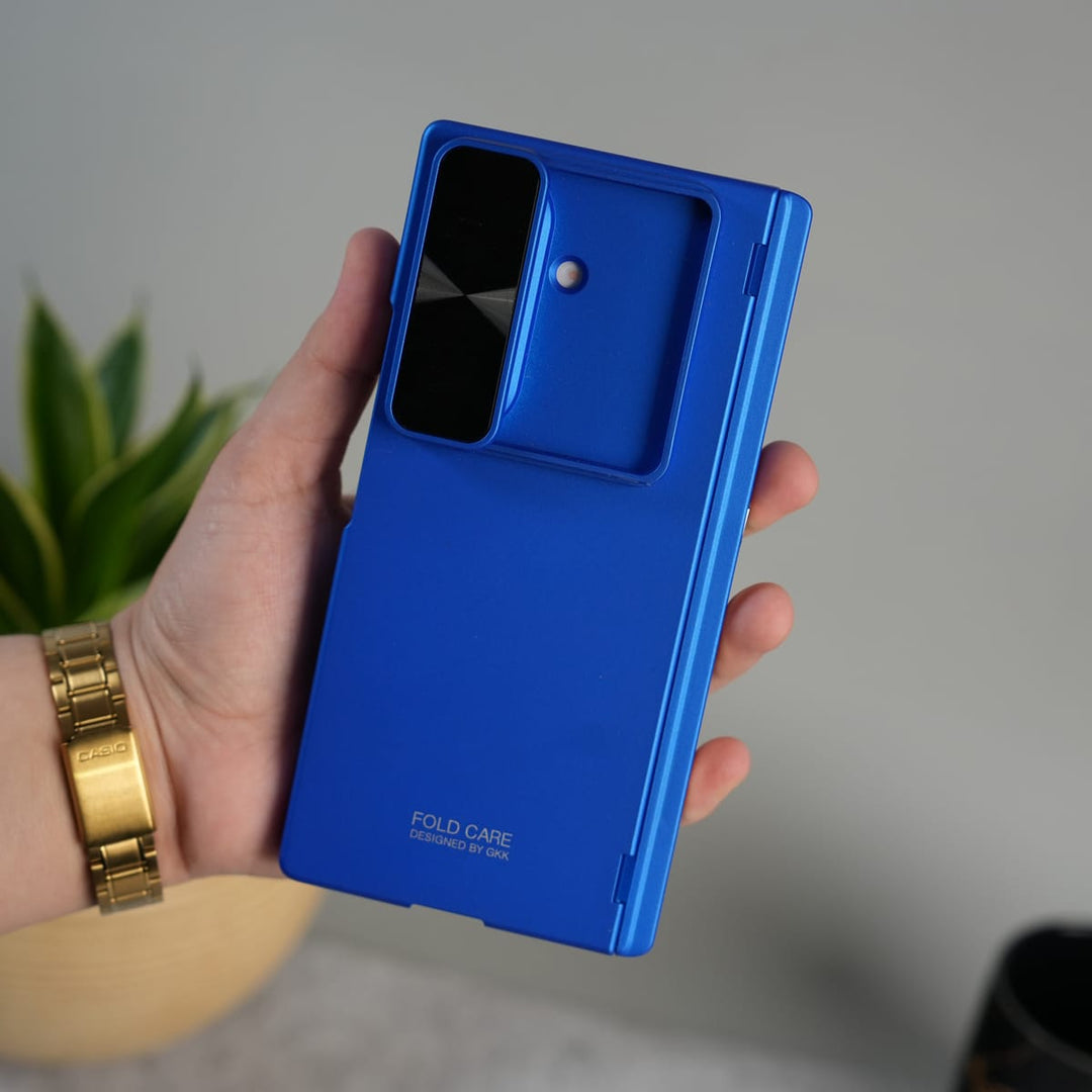 FRATO Fold 7 Collection Galaxy Z Fold 7 GKK Kickstand Slide Camera Lid Folding PC Phone Cover with Tempered Glass Screen Film