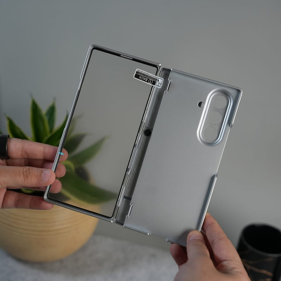 FRATO Fold 7 Collection Galaxy Z Fold 7 GKK Kickstand Slide Camera Lid Folding PC Phone Cover with Tempered Glass Screen Film