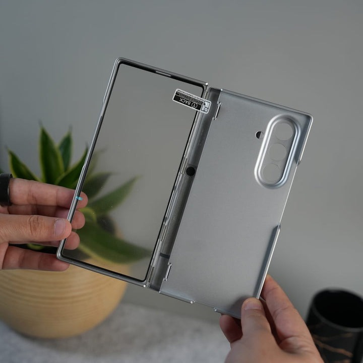 FRATO Fold 7 Collection Galaxy Z Fold 7 GKK Kickstand Slide Camera Lid Folding PC Phone Cover with Tempered Glass Screen Film