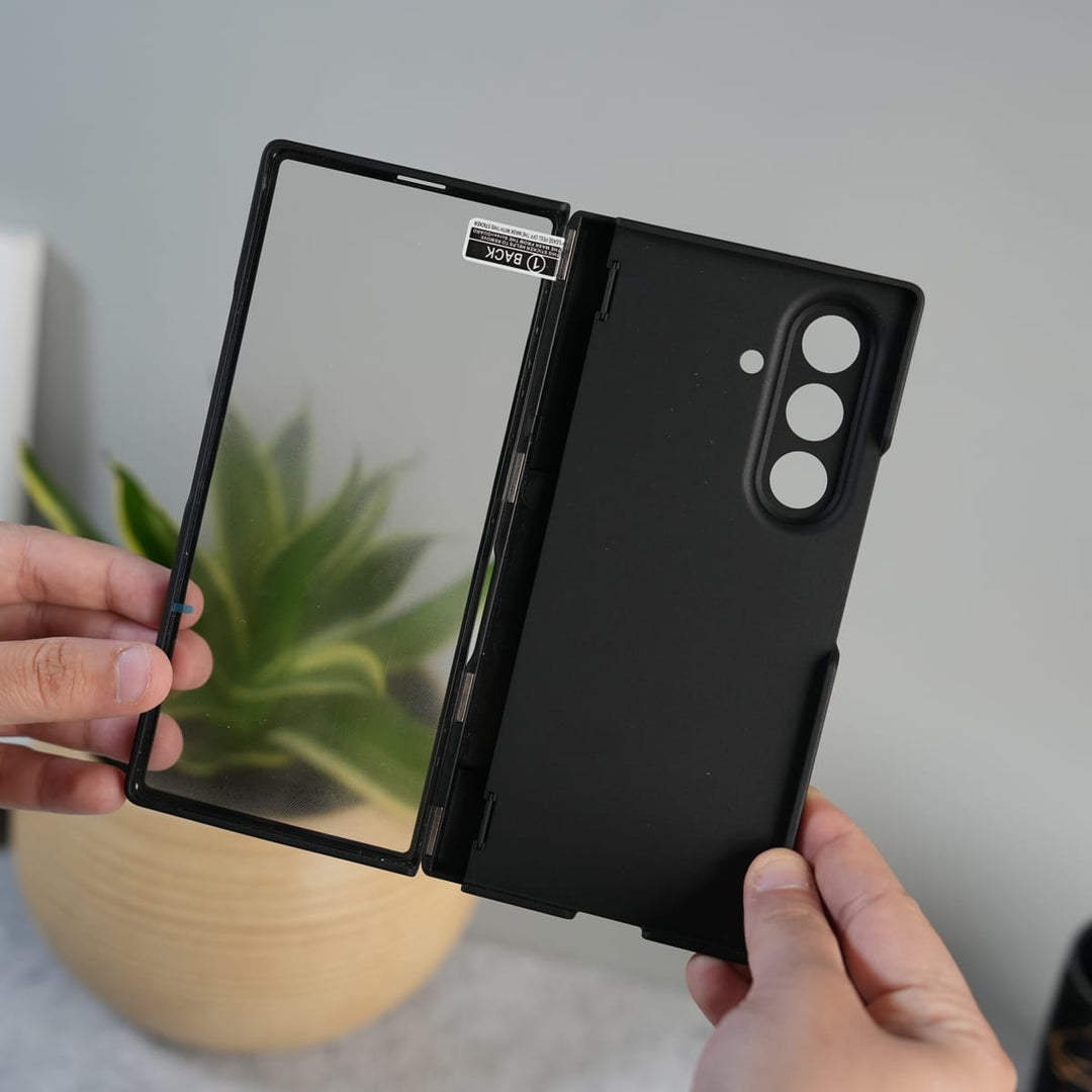FRATO Fold 7 Collection Galaxy Z Fold 7 GKK Kickstand Slide Camera Lid Folding PC Phone Cover with Tempered Glass Screen Film