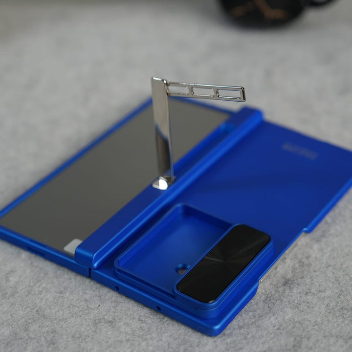 FRATO Fold 7 Collection Galaxy Z Fold 7 GKK Kickstand Slide Camera Lid Folding PC Phone Cover with Tempered Glass Screen Film