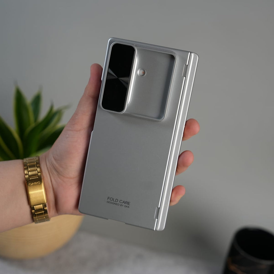 FRATO Fold 7 Collection Galaxy Z Fold 7 GKK Kickstand Slide Camera Lid Folding PC Phone Cover with Tempered Glass Screen Film