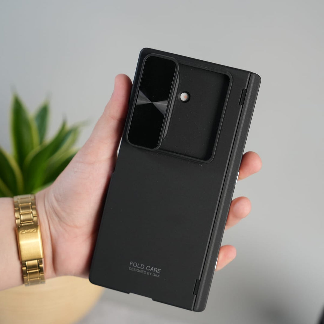 FRATO Fold 7 Collection Galaxy Z Fold 7 GKK Kickstand Slide Camera Lid Folding PC Phone Cover with Tempered Glass Screen Film