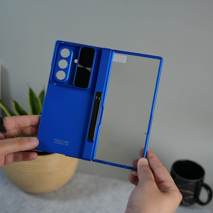 FRATO Fold 7 Collection Galaxy Z Fold 7 GKK Kickstand Slide Camera Lid Folding PC Phone Cover with Tempered Glass Screen Film