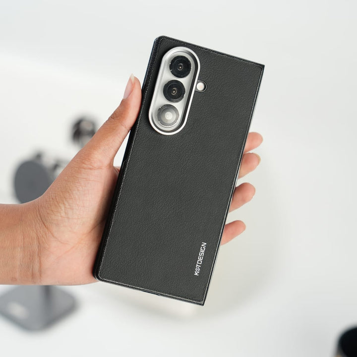 FRATO Fold 7 Collection Galaxy Z Fold 7 Leather Texture Front &amp; Back Protective Case