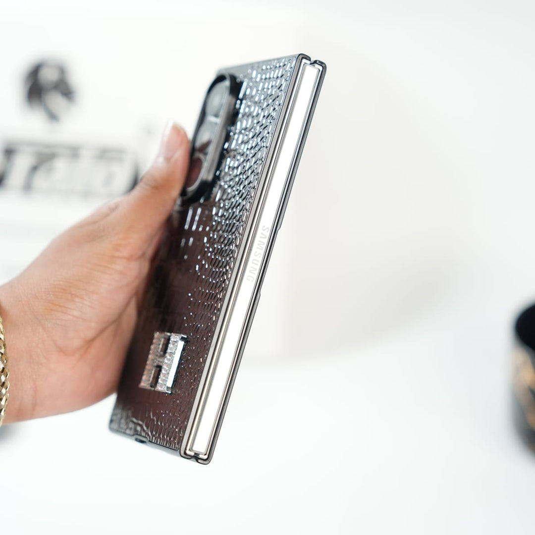 FRATO Fold 7 Collection Galaxy Z Fold 7 Luxury H Style Crocodile Texture Case Cover | Premium Glossy Finish