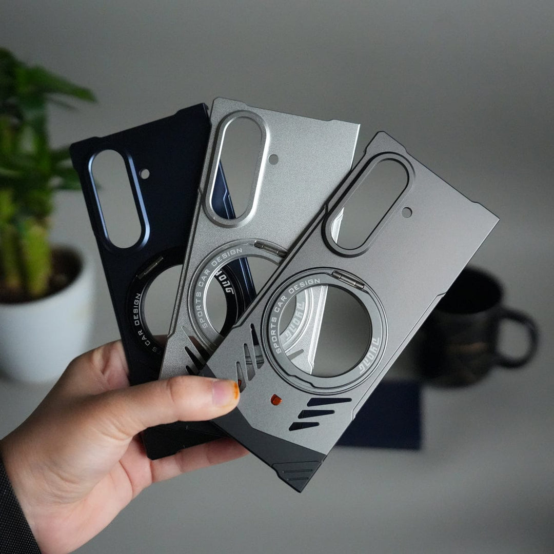 FRATO Fold 7 Collection Galaxy Z Fold 7 Magnetic Aluminum Alloy Metal Rimless Frame Heat Dissipation Stand Phone Case