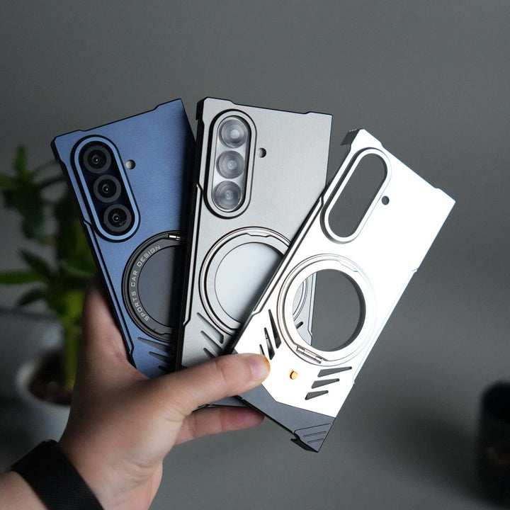 FRATO Fold 7 Collection Galaxy Z Fold 7 Magnetic Aluminum Alloy Metal Rimless Frame Heat Dissipation Stand Phone Case