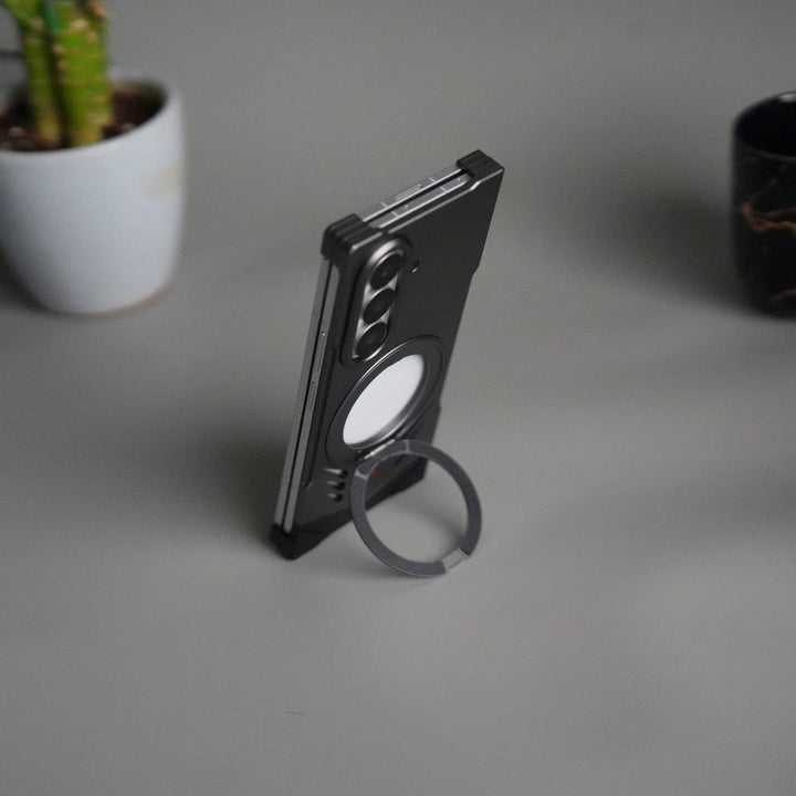 FRATO Fold 7 Collection Galaxy Z Fold 7 Magnetic Aluminum Alloy Metal Rimless Frame Heat Dissipation Stand Phone Case