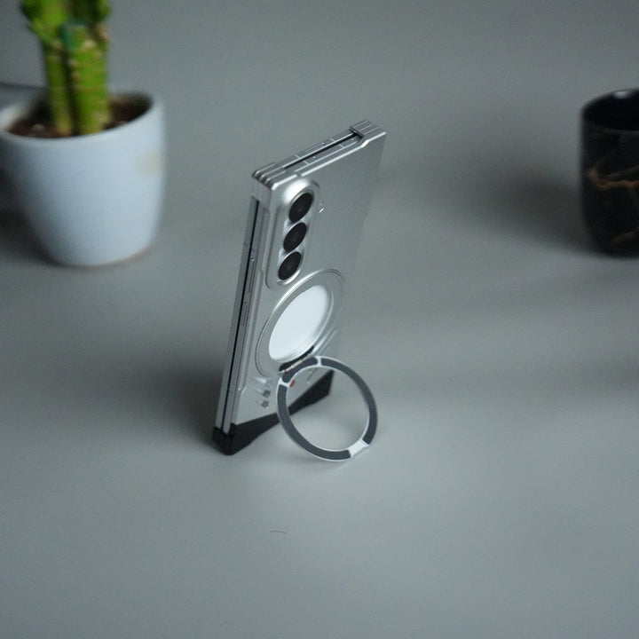 FRATO Fold 7 Collection Galaxy Z Fold 7 Magnetic Aluminum Alloy Metal Rimless Frame Heat Dissipation Stand Phone Case