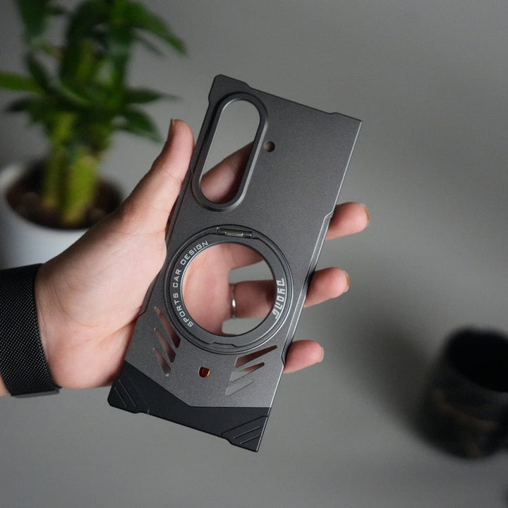 FRATO Fold 7 Collection Galaxy Z Fold 7 Magnetic Aluminum Alloy Metal Rimless Frame Heat Dissipation Stand Phone Case
