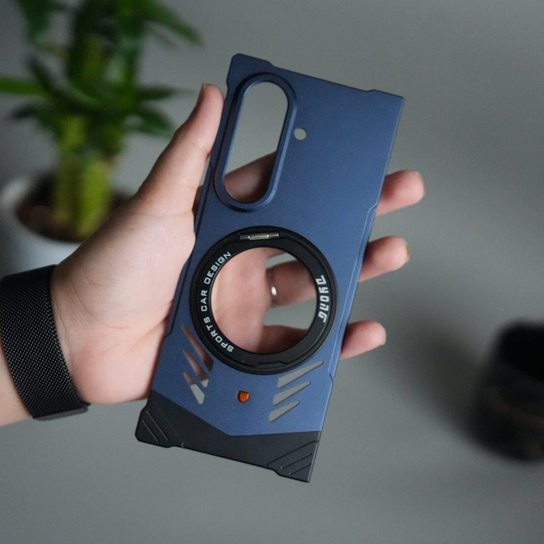 FRATO Fold 7 Collection Galaxy Z Fold 7 Magnetic Aluminum Alloy Metal Rimless Frame Heat Dissipation Stand Phone Case