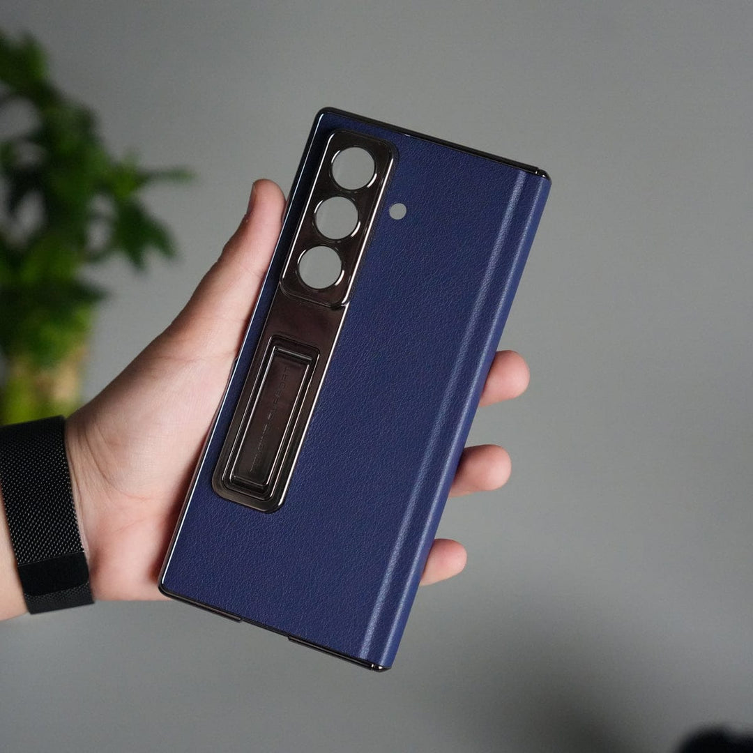 FRATO Fold 7 Collection Galaxy Z Fold 7 Premium Leather Case | Front Glass | Silver Plated Camera Frame with Kickstand (Copy)