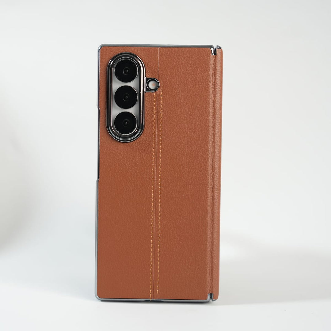 FRATO Fold 7 Collection Galaxy Z Fold 7 Premium Leather Middle Stitch Case | Slim Protective Cover