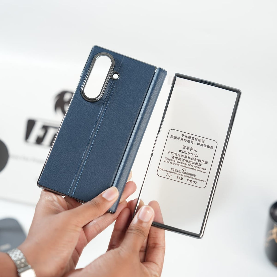 FRATO Fold 7 Collection Galaxy Z Fold 7 Premium Leather Middle Stitch Case | Slim Protective Cover