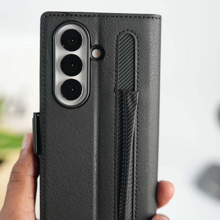 FRATO Fold 7 Collection Galaxy Z Fold 7 Premium Leather Wallet Case with Front Screen Protection