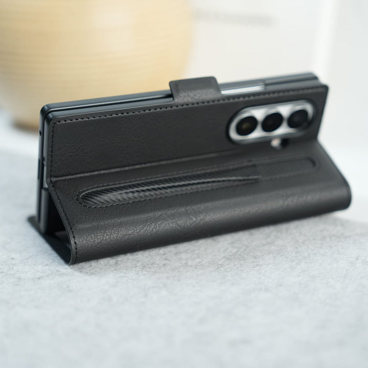 FRATO Fold 7 Collection Galaxy Z Fold 7 Premium Leather Wallet Case with Front Screen Protection
