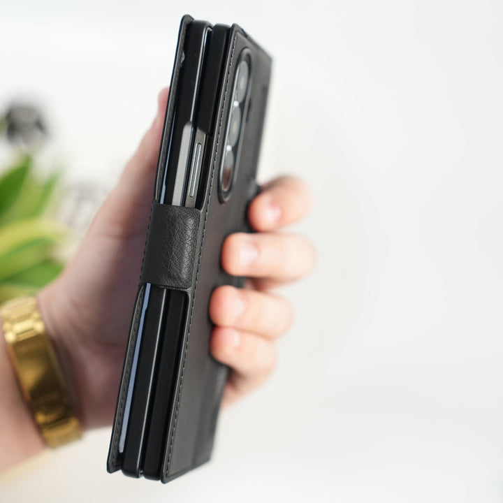 FRATO Fold 7 Collection Galaxy Z Fold 7 Premium Leather Wallet Case with Front Screen Protection