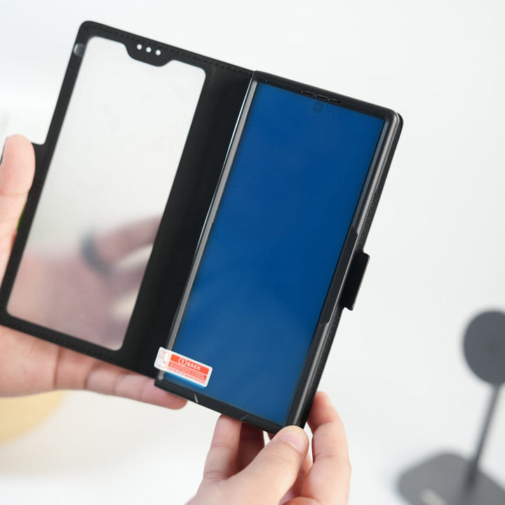 FRATO Fold 7 Collection Galaxy Z Fold 7 Premium Leather Wallet Case with Front Screen Protection