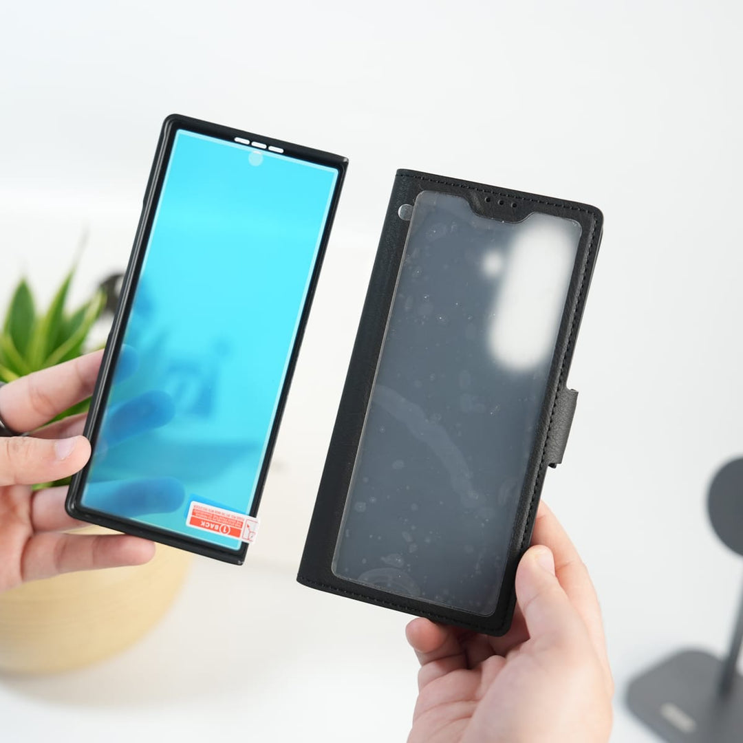 FRATO Fold 7 Collection Galaxy Z Fold 7 Premium Leather Wallet Case with Front Screen Protection