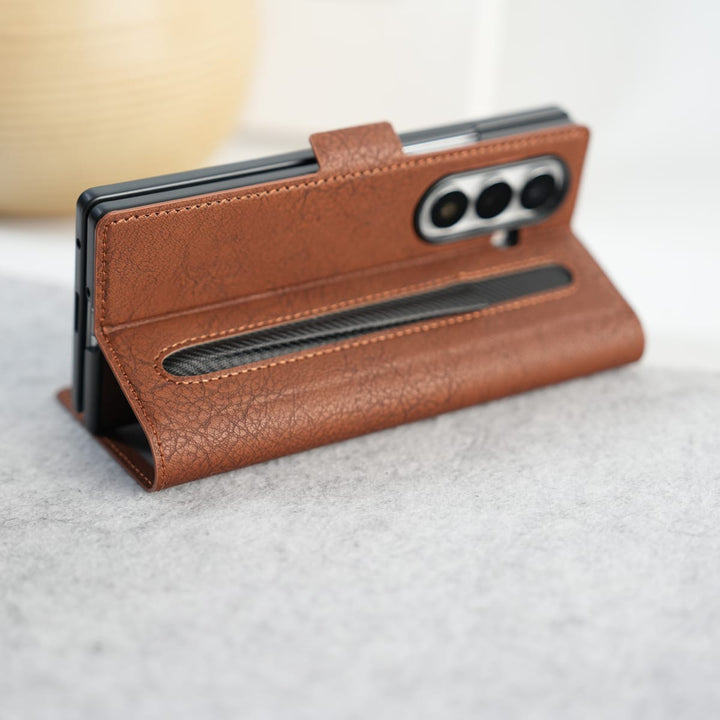 FRATO Fold 7 Collection Galaxy Z Fold 7 Premium Leather Wallet Case with Front Screen Protection
