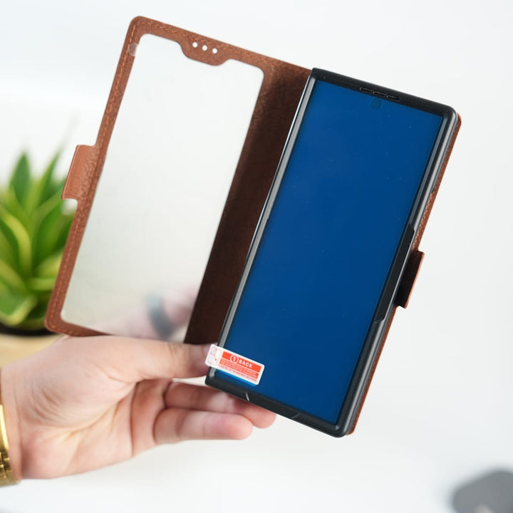 FRATO Fold 7 Collection Galaxy Z Fold 7 Premium Leather Wallet Case with Front Screen Protection